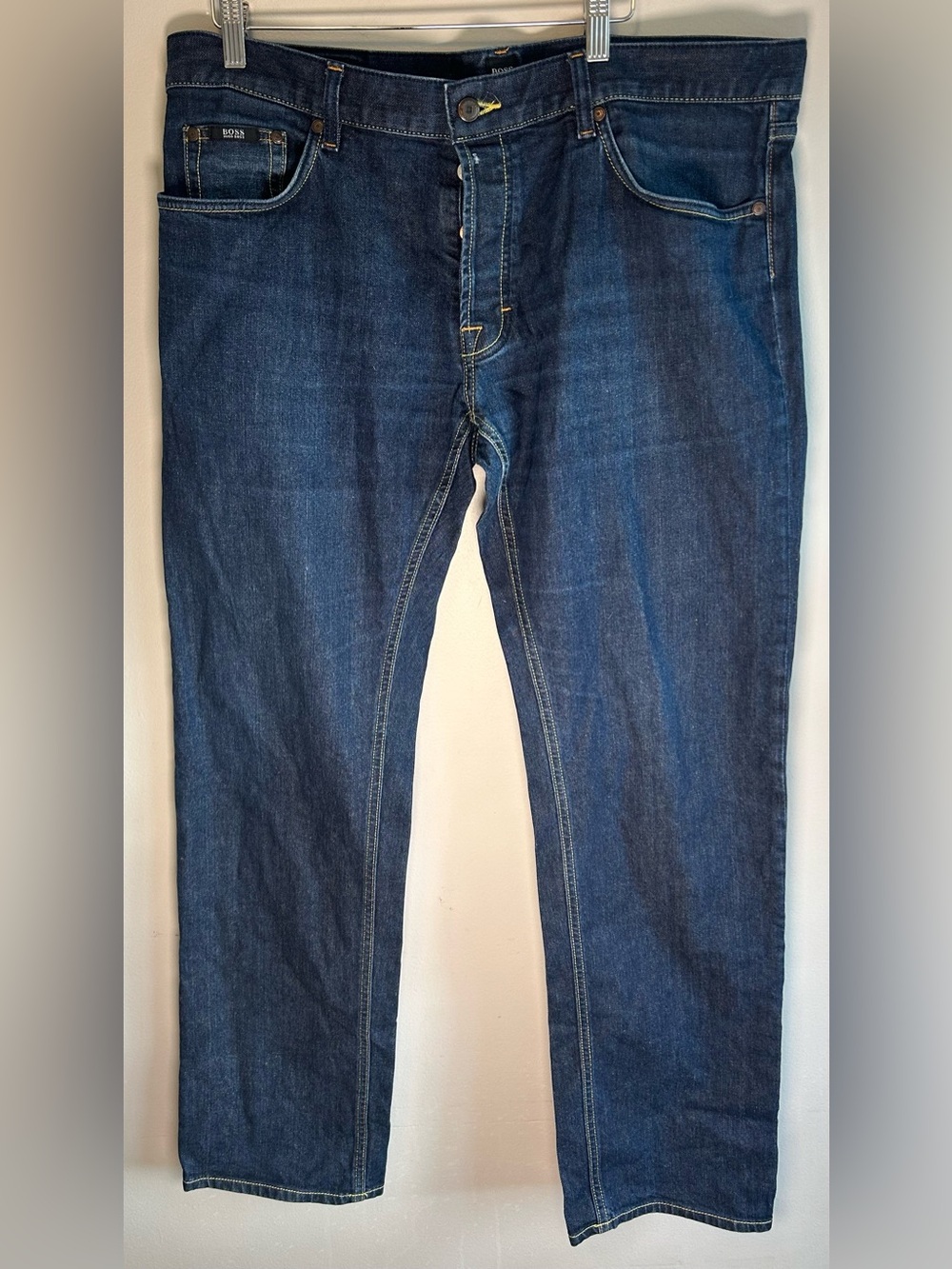 Hugo Boss Men’s Scout1 Denim Jeans Size 38x32 Cotton Stretch Button Fly